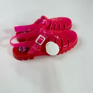 Juju Sandals Womens Size US9/UK7 Pink Sellies Translucent Strappy Retro NWT
